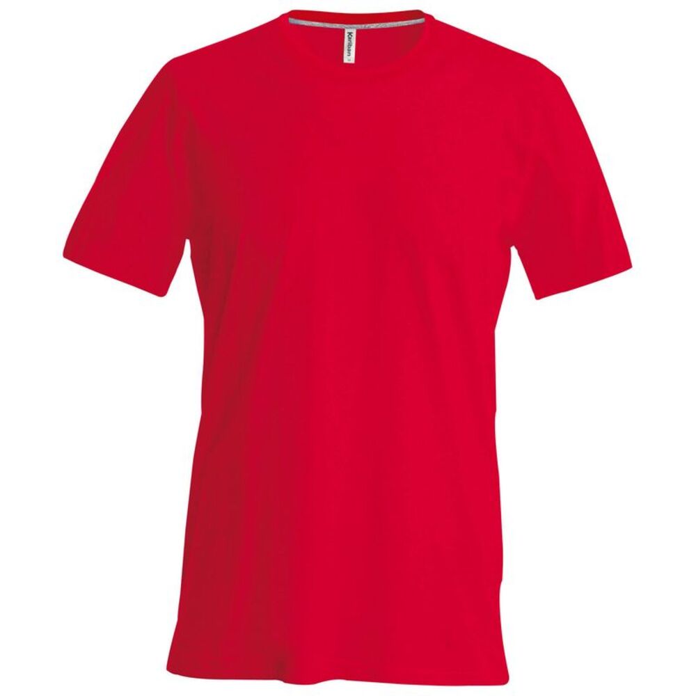 Kariban Mens Slim Fit Short Sleeve Crew Neck / Red